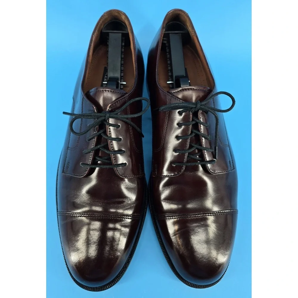 Bostonian Classics Oxfords Dress Shoes‎ Men's 10 Burgundy Leather Cap Toe Office